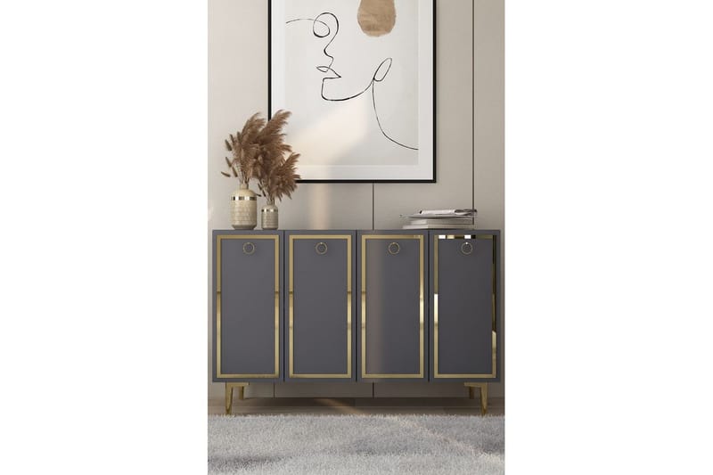 Velorae Konsollbord 120 cm - Antrasitt/Gull - Møbler - Bord - Avlastningsbord & sidobord - Konsollbord & gangbord