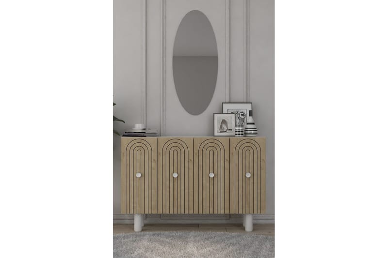 Velorae Konsollbord 120 cm - Hvit/Eik - Møbler - Bord - Avlastningsbord & sidobord - Konsollbord & gangbord