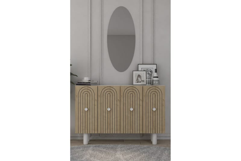 Velorae Konsollbord 120 cm - Hvit/Eik - Møbler - Bord - Avlastningsbord & sidobord - Konsollbord & gangbord