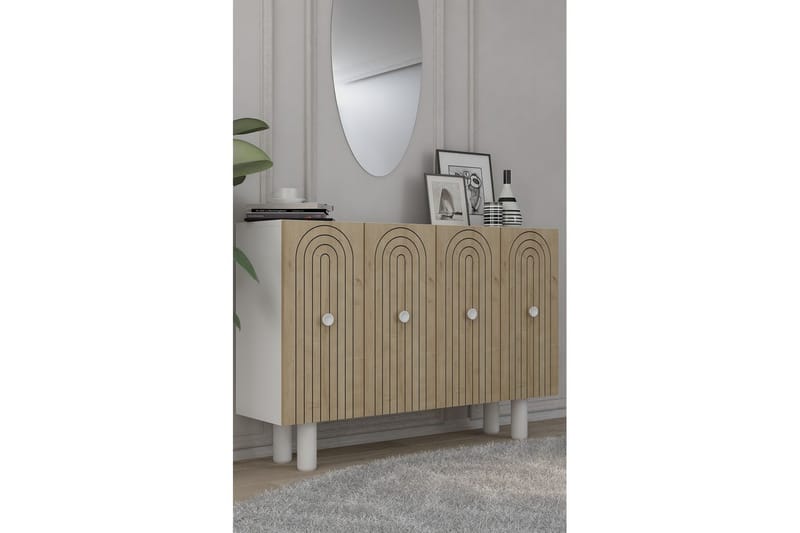 Velorae Konsollbord 120 cm - Hvit/Eik - Møbler - Bord - Avlastningsbord & sidobord - Konsollbord & gangbord