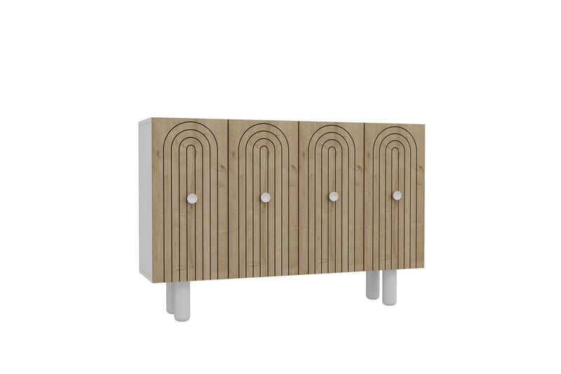 Velorae Konsollbord 120 cm - Hvit/Eik - Møbler - Bord - Avlastningsbord & sidobord - Konsollbord & gangbord