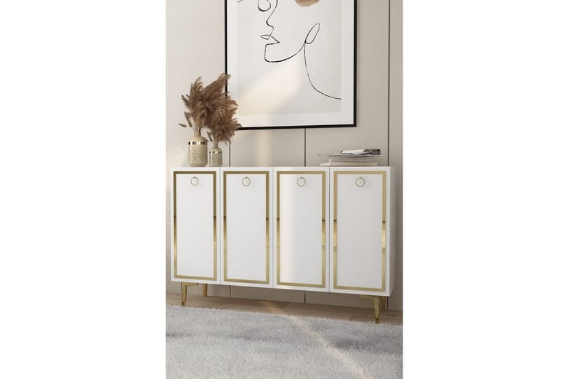 Velorae Konsollbord 120 cm - Hvit/Gull - Møbler - Bord - Avlastningsbord & sidobord - Konsollbord & gangbord
