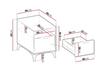 Vemdalen Nattbord 44 cm - Sand beige - Møbler - Bord - Avlastningsbord & sidobord - Sengebord & nattbord