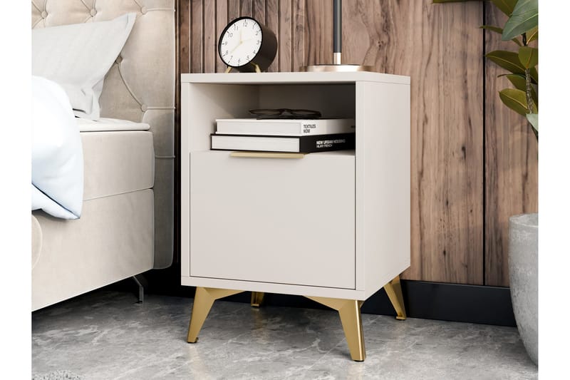 Vemdalen Nattbord 44 cm - Sand beige - Møbler - Bord - Avlastningsbord & sidobord - Sengebord & nattbord