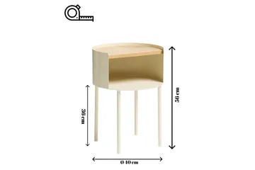 Veyric Sidebord 40 cm - Krem - Møbler - Bord - Avlastningsbord & sidobord - Lampebord & sidebord