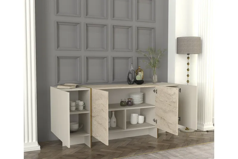 Veyron Konsollbord 180 cm - Beige/Sandstein - Møbler - Bord - Avlastningsbord & sidobord - Konsollbord & gangbord
