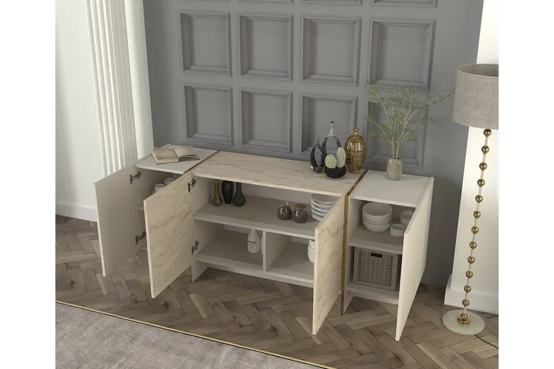 Veyron Konsollbord 180 cm - Beige/Sandstein - Møbler - Bord - Avlastningsbord & sidobord - Konsollbord & gangbord