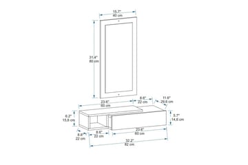Vien Sidebord 82 cm - Brun/Hvit - Møbler - Bord - Avlastningsbord & sidobord - Lampebord & sidebord