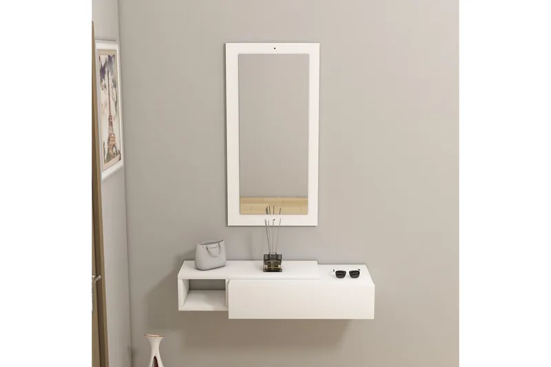 Vien Sidebord 82 cm - Hvit - Møbler - Bord - Avlastningsbord & sidobord - Lampebord & sidebord