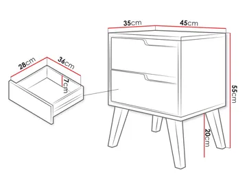 Virello Nattbord 45 cm - Møbler - Bord - Avlastningsbord & sidobord - Sengebord & nattbord