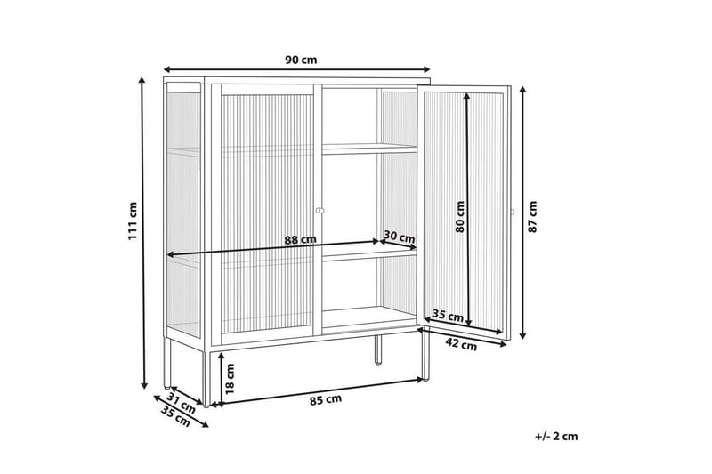 Vitrine Lerryn - Oppbevaring - Skap - Vitrineskap