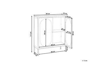 Vitrine Sarre Hvit, gull - Hvit, gull - Oppbevaring - Skap - Vitrineskap
