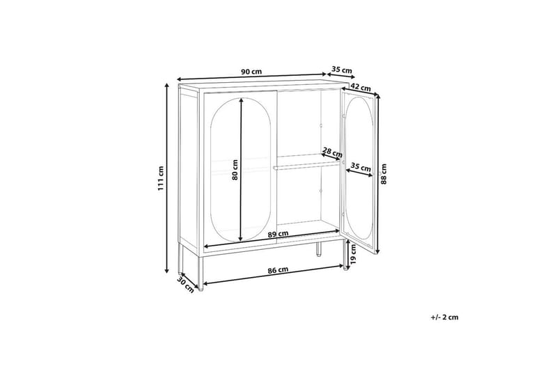 Vitrine Sarre Hvit, gull - Hvit, gull - Møbler - Bord - Avlastningsbord & sidobord - Konsollbord & gangbord