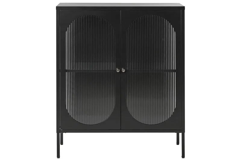 Vitrine Sarre Sort, Gull - Sort, Gull - Oppbevaring - Skap - Vitrineskap