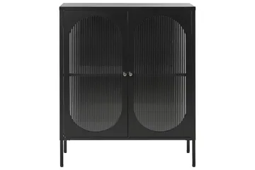 Vitrine Sarre Sort, Gull - Sort, Gull - Oppbevaring - Skap - Vitrineskap