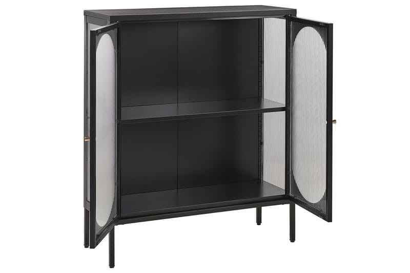 Vitrine Sarre Sort, Gull - Sort, Gull - Oppbevaring - Skap - Vitrineskap