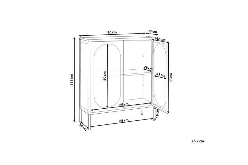 Vitrine Sarre Sort, Gull - Sort, Gull - Møbler - Bord - Avlastningsbord & sidobord - Konsollbord & gangbord