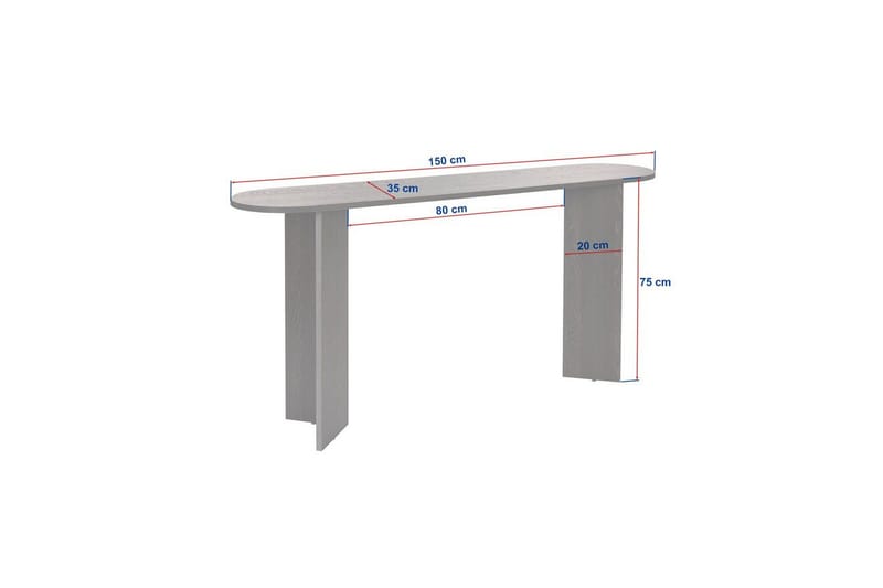 Yeno Konsollbord 150 cm - Hvit - Møbler - Bord - Avlastningsbord & sidobord - Konsollbord & gangbord