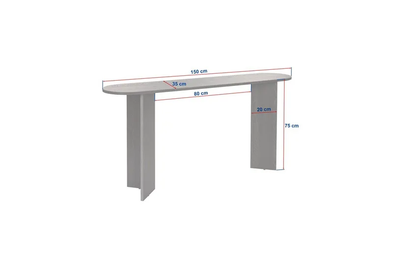 Yeno Konsollbord 150 cm - Sjokoladebrun - Møbler - Bord - Avlastningsbord & sidobord - Konsollbord & gangbord