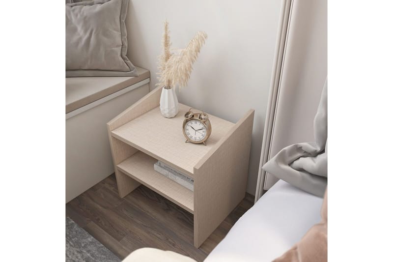 Zalric Nattbord 45 cm - Beige - Møbler - Bord - Avlastningsbord & sidobord - Sengebord & nattbord