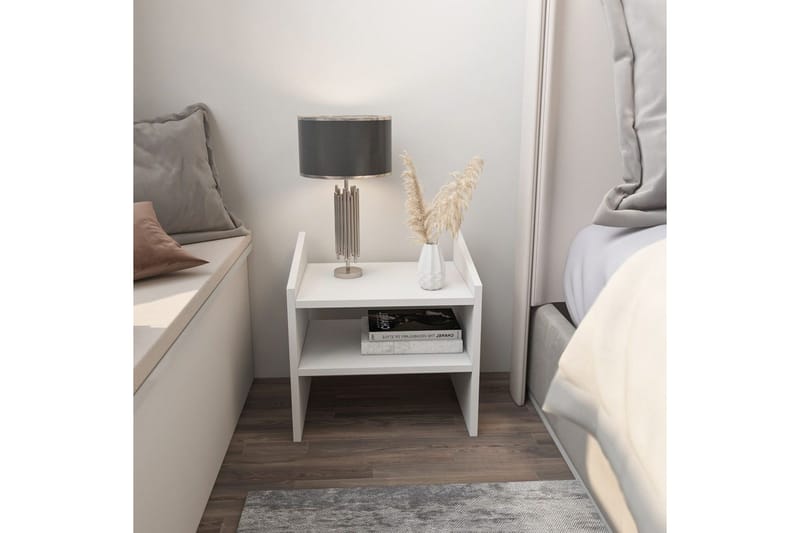 Zalric Nattbord 45 cm - Hvit - Møbler - Bord - Avlastningsbord & sidobord - Sengebord & nattbord