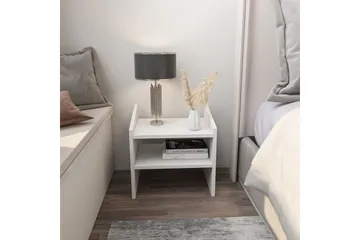 Zalric Nattbord 45 cm - Hvit - Møbler - Bord - Avlastningsbord & sidobord - Sengebord & nattbord