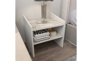 Zalric Nattbord 45 cm - Hvit - Møbler - Bord - Avlastningsbord & sidobord - Sengebord & nattbord