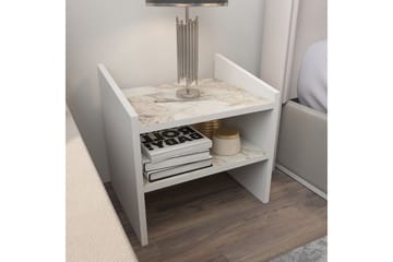 Zalric Nattbord 45 cm - Hvit - Møbler - Bord - Avlastningsbord & sidobord - Sengebord & nattbord