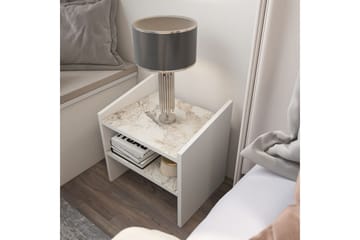 Zalric Nattbord 45 cm - Hvit - Møbler - Bord - Avlastningsbord & sidobord - Sengebord & nattbord