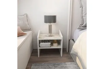 Zalric Nattbord 45 cm - Hvit - Møbler - Bord - Avlastningsbord & sidobord - Sengebord & nattbord