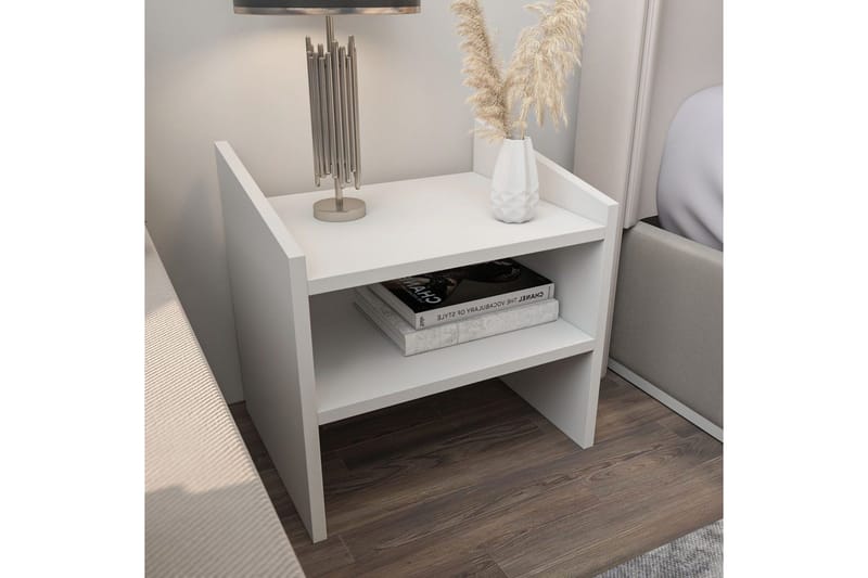 Zalric Nattbord 45 cm - Hvit - Møbler - Bord - Avlastningsbord & sidobord - Sengebord & nattbord