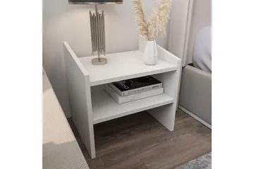 Zalric Nattbord 45 cm - Hvit - Møbler - Bord - Avlastningsbord & sidobord - Sengebord & nattbord