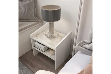 Zalric Nattbord 45 cm - Hvit - Møbler - Bord - Avlastningsbord & sidobord - Sengebord & nattbord