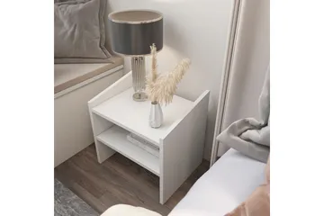 Zalric Nattbord 45 cm - Hvit - Møbler - Bord - Avlastningsbord & sidobord - Sengebord & nattbord