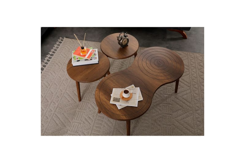 Zalvar Sett med bord 100 cm - Sand - Møbler - Bord - Avlastningsbord & sidobord - Settbord