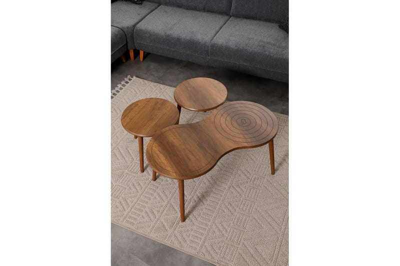 Zalvar Sett med bord 100 cm - Sand - Møbler - Bord - Avlastningsbord & sidobord - Settbord