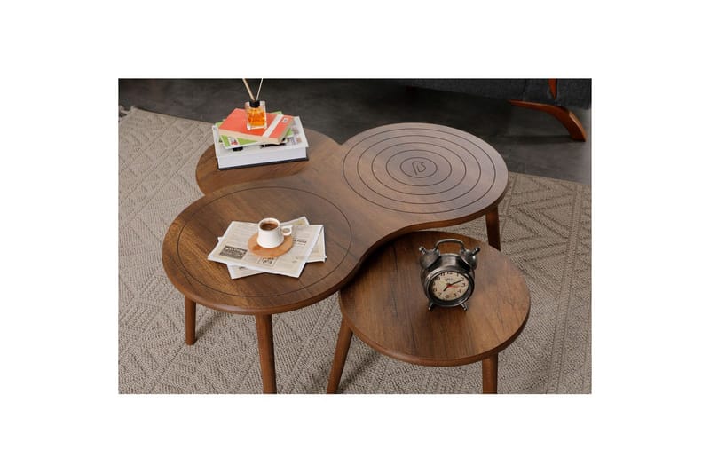 Zalvar Sett med bord 100 cm - Sand - Møbler - Bord - Avlastningsbord & sidobord - Settbord