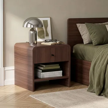 Zavio Nattbord 45x45x40 cm - Milano Walnut - Møbler - Bord - Avlastningsbord & sidobord - Sengebord & nattbord