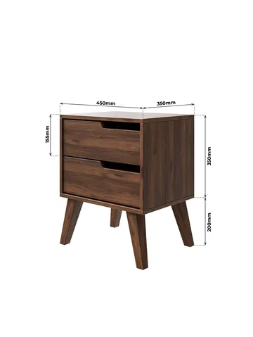 Zelto Nattbord 45 cm Venstre - Warmia valnøtt (valnøtttone) - Møbler - Bord - Avlastningsbord & sidobord - Sengebord & nattbord