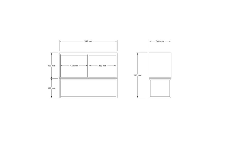 Zermat Konsollbord 90 cm - Hvit - Møbler - Bord - Avlastningsbord & sidobord - Konsollbord & gangbord
