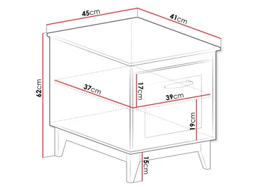 Zeylor Nattbord 45 cm i Tre med Oppbevaring og Skuffer - Hvit - Møbler - Bord - Avlastningsbord & sidobord - Sengebord & nattbord