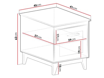 Zeylor Nattbord 45 cm - Møbler - Bord - Avlastningsbord & sidobord - Sengebord & nattbord