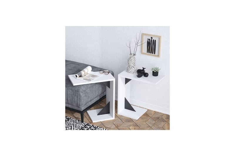 Zoey Sidebord 40 cm - Sort/Hvit - Møbler - Bord - Avlastningsbord & sidobord - Lampebord & sidebord