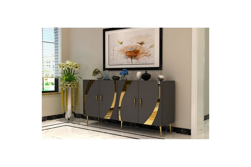 Zoman Konsollbord 150 cm - Gull/Antrasitt - Møbler - Bord - Avlastningsbord & sidobord - Konsollbord & gangbord