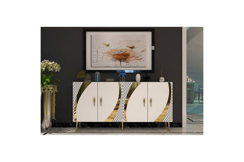 Zoman Konsollbord 150 cm - Gull/Hvit - Møbler - Bord - Avlastningsbord & sidobord - Konsollbord & gangbord