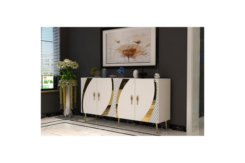 Zoman Konsollbord 150 cm - Gull/Hvit - Møbler - Bord - Avlastningsbord & sidobord - Konsollbord & gangbord