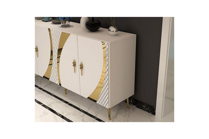Zoman Konsollbord 150 cm - Gull/Hvit - Møbler - Bord - Avlastningsbord & sidobord - Konsollbord & gangbord