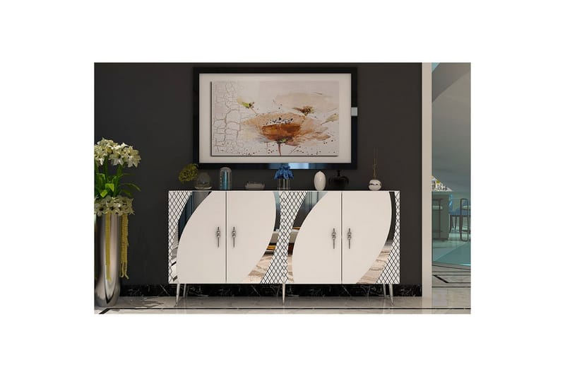 Zoman Konsollbord 150 cm - Hvit/Sølv - Møbler - Bord - Avlastningsbord & sidobord - Konsollbord & gangbord