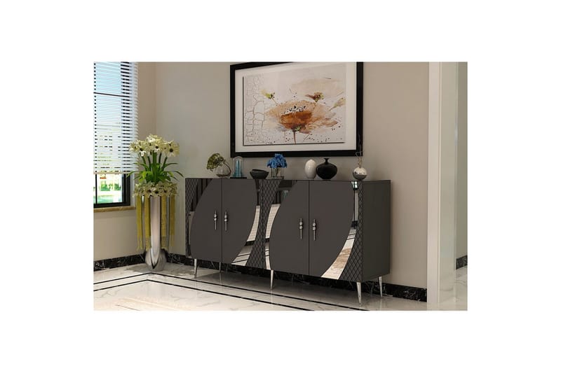 Zoman Konsollbord 150 cm - Sølv/Antrasitt - Møbler - Bord - Avlastningsbord & sidobord - Konsollbord & gangbord