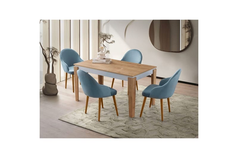 Azoula Spisebord 140 cm Rektangulær - Eik/Hvit - Møbler - Bord - Spisebord & kjøkkenbord